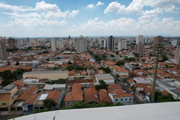 istock Aerial view of Piracicaba cathedral at downtown. 2157324698