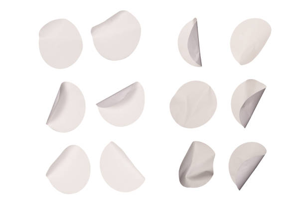istock Round white stickers, blank tags labels isolated on a white background. 2157324783