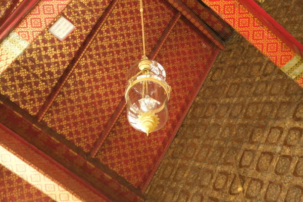 golden chandelier in a buddhist temple