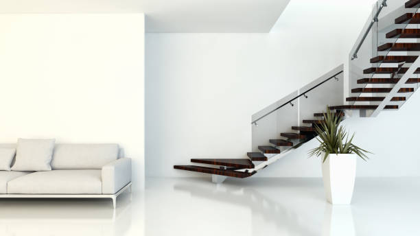istock Large luxury modern bright interiors Living room mockup illustration 3D rendering image 2157328178