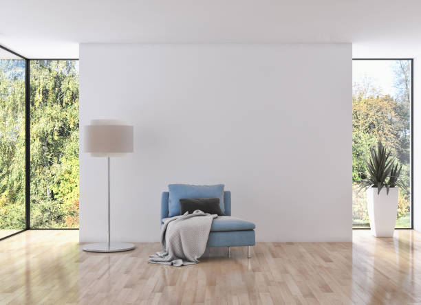 istock Large luxury modern bright interiors Living room mockup illustration 3D rendering image 2157329535