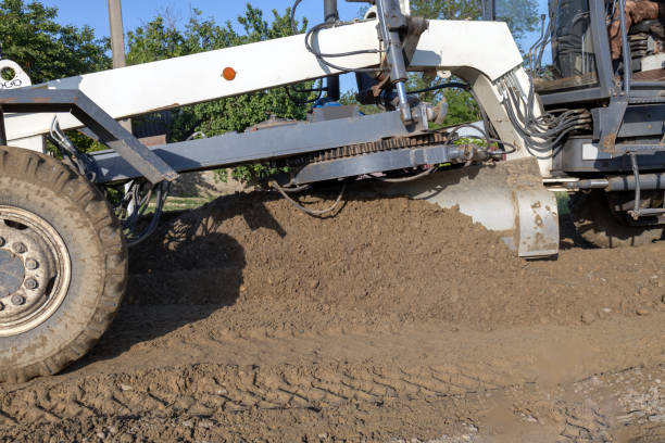 istock Powerful construction machine for ground leveling and excavation work. Close-up. Professional construction equipment for roads. 2157342506