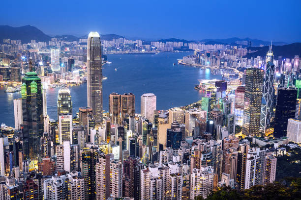 istock Panoramic View of Hong Kong Skyline from Victoria Peak 2157343869
