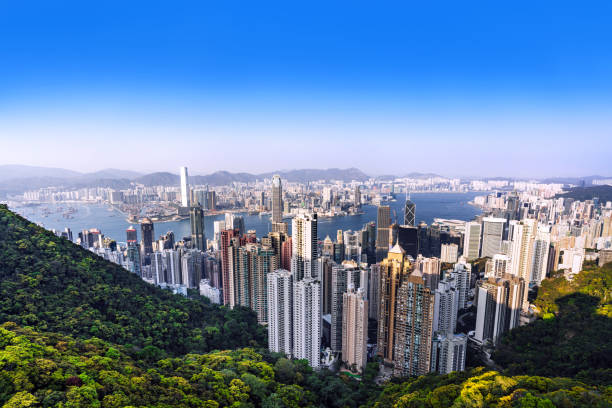 Panoramic View of Hong Kong Skyline from Victoria Peak