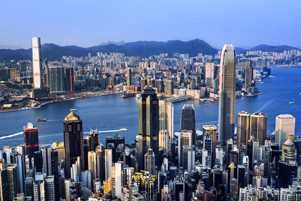 istock Panoramic View of Hong Kong Skyline from Victoria Peak 2157343910