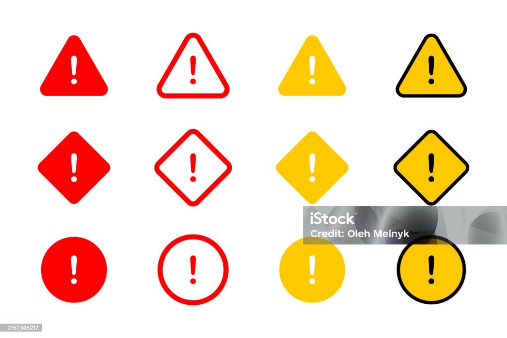 Exconationmarks Sign Caution Warning Signs Set Road Signs With Exclamation Marks Caution ...