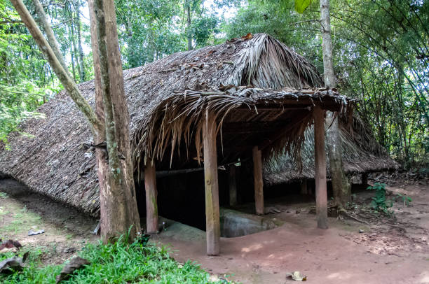 Cu Chi, Saigon, Virtnam - nov 18, 2013: the shelters and hiding places dating back to the Vietnam War have been restored and are on display in the historic park of Cu Chi, near Saigon
