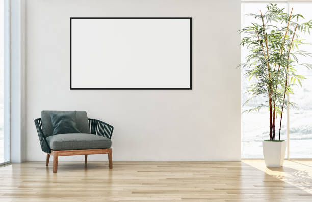 istock Large luxury modern bright interiors Living room mockup illustration 3D rendering image 2157347357