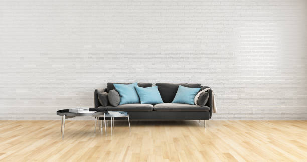 istock Large luxury modern bright interiors Living room mockup illustration 3D rendering image 2157347545