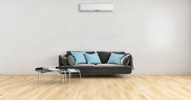istock Large luxury modern bright interiors Living room mockup illustration 3D rendering image 2157347556