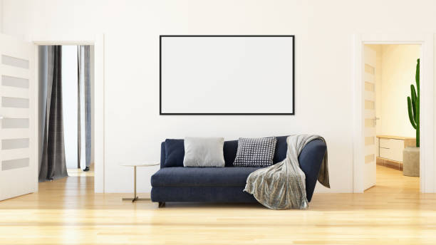 istock Large luxury modern bright interiors Living room mockup illustration 3D rendering image 2157347770