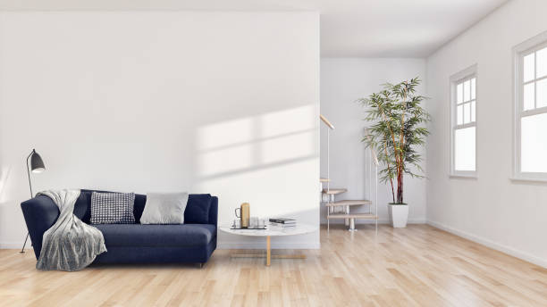 istock Large luxury modern bright interiors Living room mockup illustration 3D rendering image 2157349330
