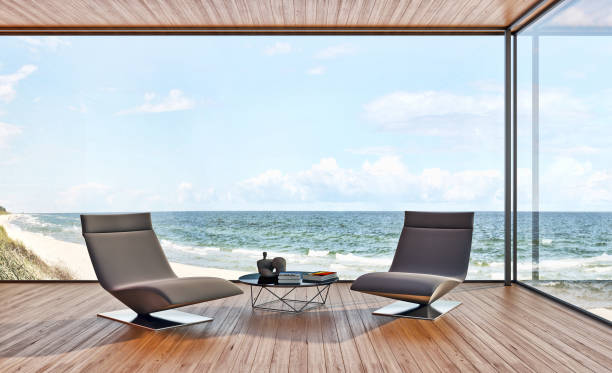 istock Large luxury modern bright interiors Living room mockup illustration 3D rendering image 2157350415