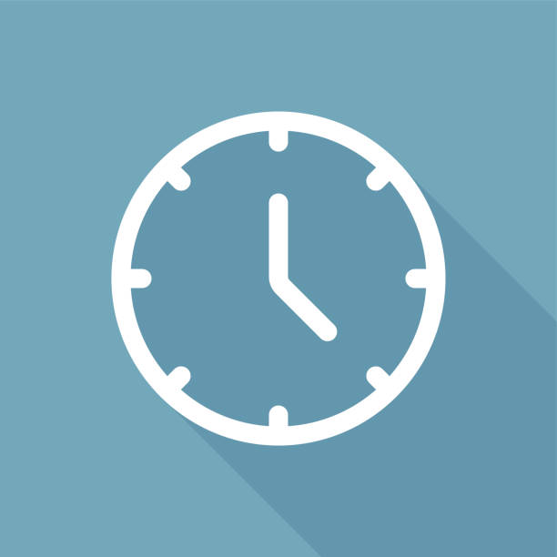 Clock time flat icon. Vector Clock time flat icon. Vector illustration long term icon stock illustrations