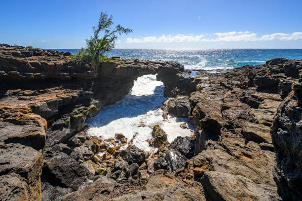 istock Natural arch at the coast of Hawaii 2157354217