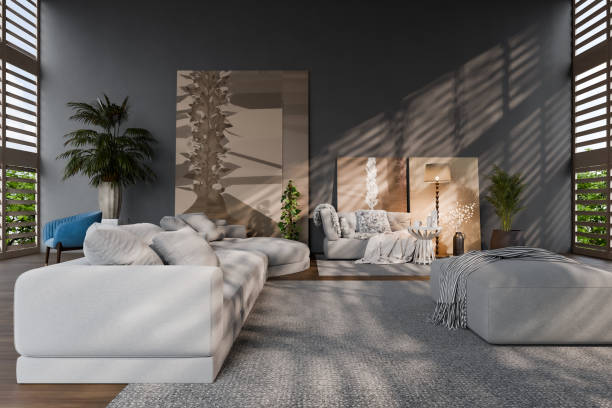 istock Retro living room with paintings 2157358328