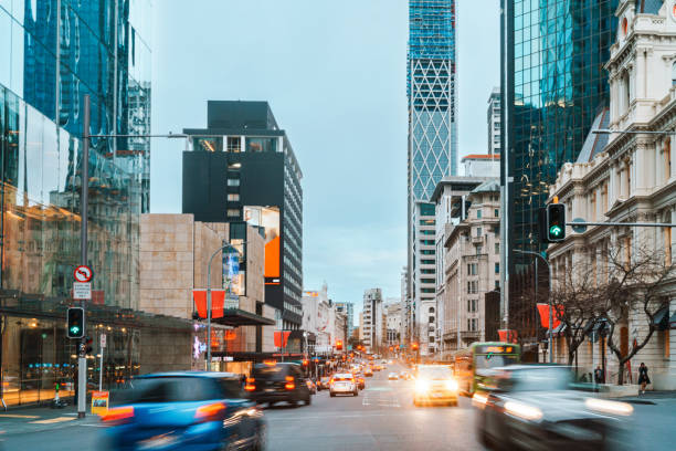 istock Rush-hour traffic in downtown, Auckland. 2157359376