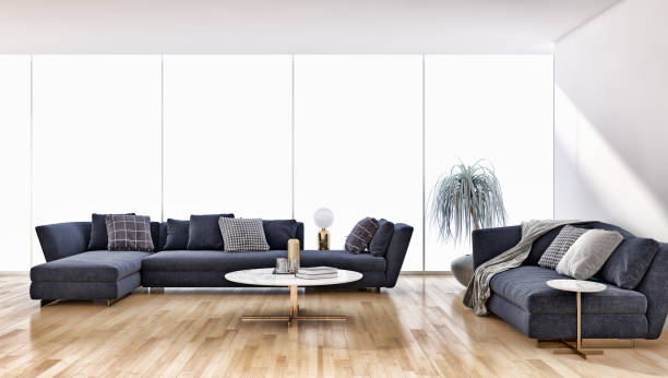 istock Large luxury modern bright interiors Living room mockup illustration 3D rendering image 2157359756
