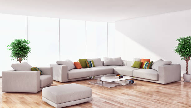 istock Large luxury modern bright interiors Living room mockup illustration 3D rendering image 2157359780