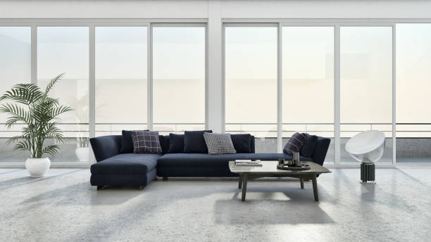 istock Large luxury modern bright interiors Living room mockup illustration 3D rendering image 2157359877
