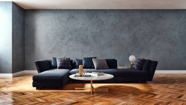 istock Large luxury modern bright interiors Living room mockup illustration 3D rendering image 2157361341