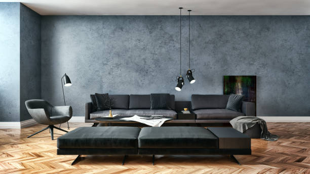 istock Large luxury modern bright interiors Living room mockup illustration 3D rendering image 2157361347