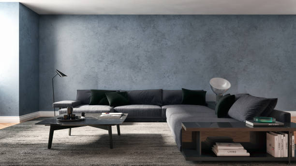 istock Large luxury modern bright interiors Living room mockup illustration 3D rendering image 2157361380