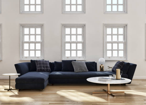 istock Large luxury modern bright interiors Living room mockup illustration 3D rendering image 2157361414
