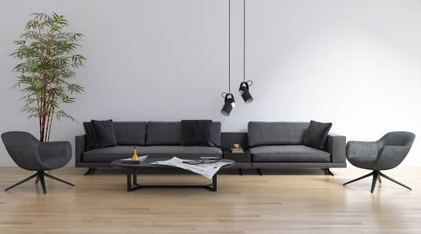 istock Large luxury modern bright interiors Living room mockup illustration 3D rendering image 2157361483