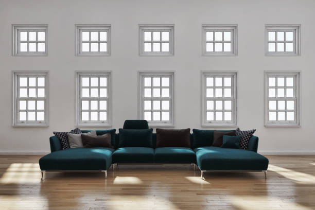 istock Large luxury modern bright interiors Living room mockup illustration 3D rendering image 2157361491