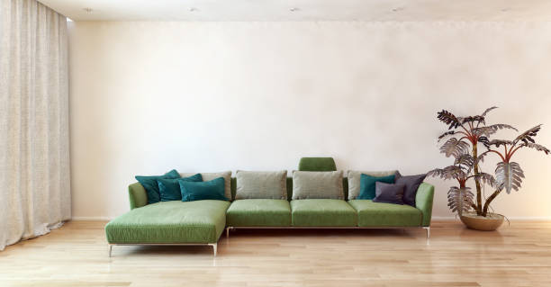istock Large luxury modern bright interiors Living room mockup illustration 3D rendering image 2157361555