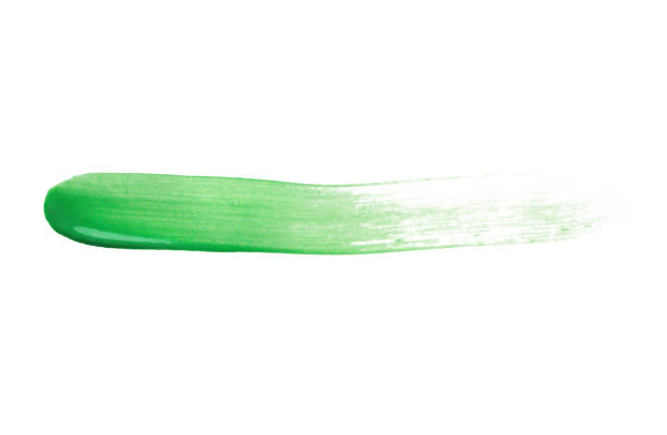 istock Green brush stroke isolated on white background 2157364380