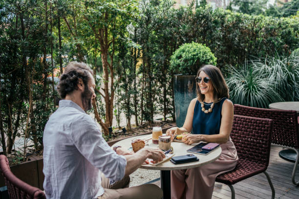 istock Couple having a coffee at the hotel 2157374412