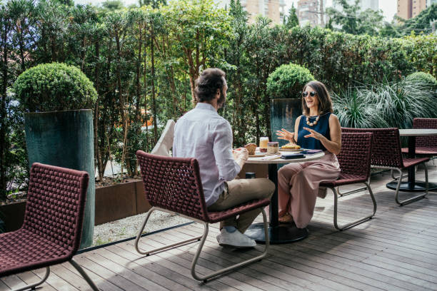 istock Couple having a coffee at the hotel 2157374420