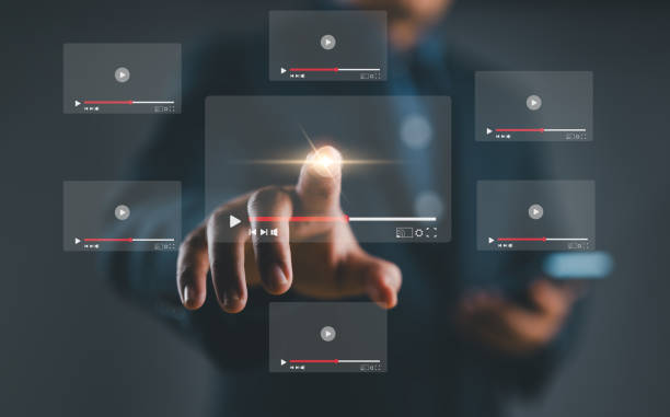 istock Watching video online and movie on smartphone, webinar online, education learning online with webinar, video tutorial, workshop class on internet. 2157374579