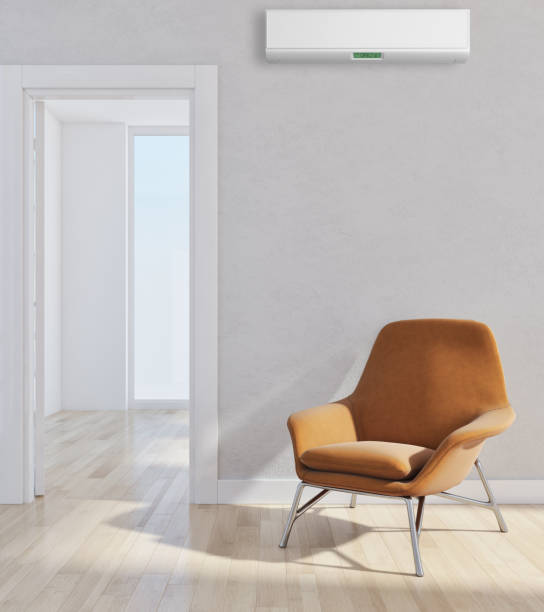 istock modern bright interiors room with air conditioning and remote control illustration 3D rendering 2157379687