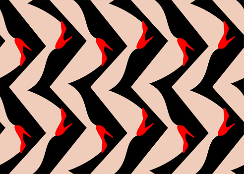 Cabaret Pattern Background Womens Legs Pattern Seamless Cabaret Feet Background Stock Illustration ...
