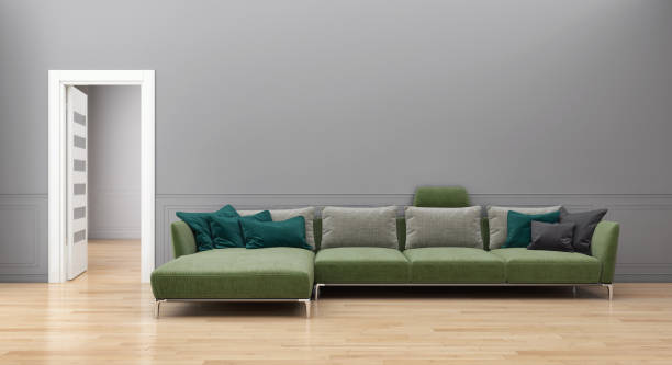 istock Large luxury modern bright interiors Living room mockup illustration 3D rendering image 2157380244