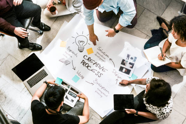 istock Business people brainstorming management process on paper 2157383229