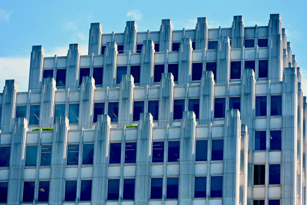 Bethesda, Maryland, USA - June 12, 2024: A unique and distinctive office building in downtown Bethesda.