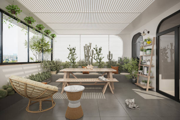 istock Serenity in Simplicity Modern Terrace Interior Design 2157387124
