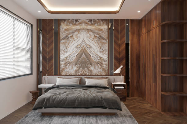 istock bedroom interior design Loft Style in a hotel 2157387348