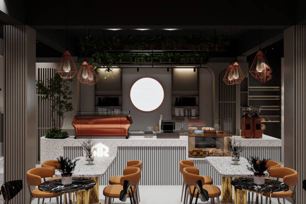istock Interior of modern cafe in loft style 2157387661