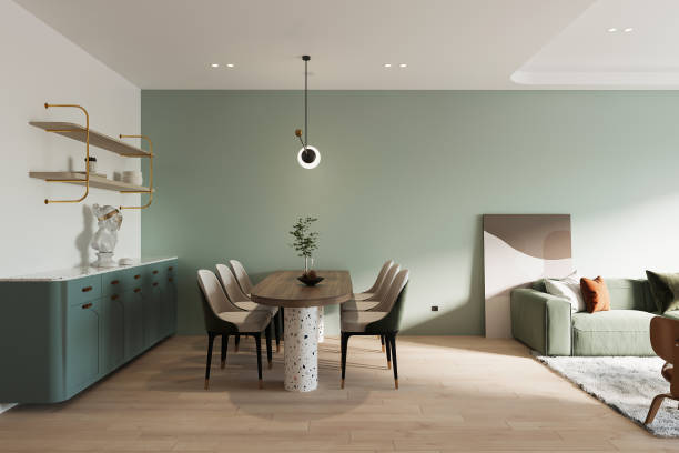 istock living room, dining and foyer interior with minimalist decor 2157387673