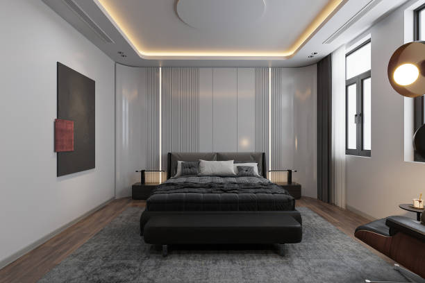 istock Luxury apartment suite with a double king-size bed. 2157387691