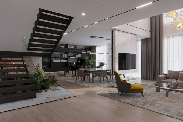 istock industrial home with minimalist and industrial design elements, clean lines and textures 2157388206