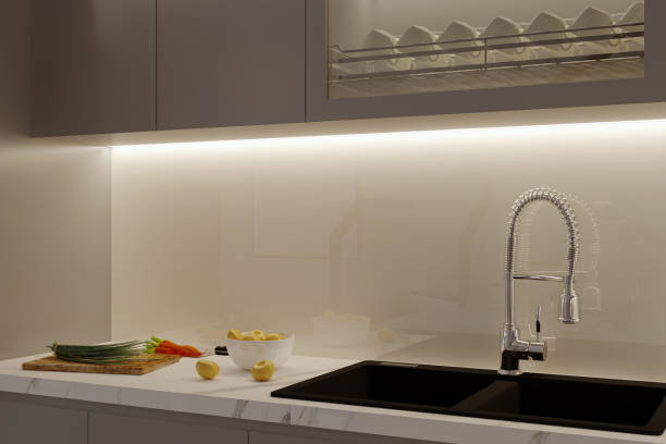 istock The sun shines through the clean and tidy kitchen with kitchen utensils 2157388242
