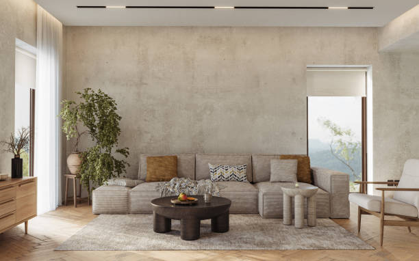 istock Interior design of modern apartment. Interior mockup, 3d render 2157388288