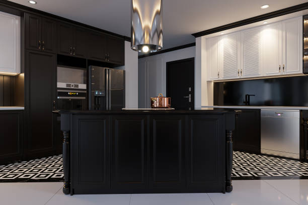 istock An ultra modern spacious apartment with a trendy luxury kitchen 2157388322