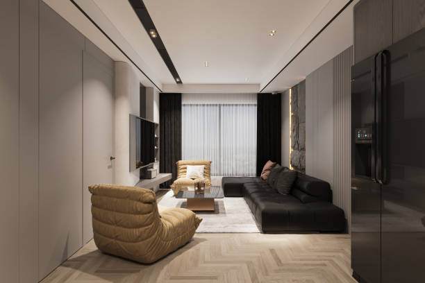 istock Modern Comfortable Interior in minimal living room 2157388470